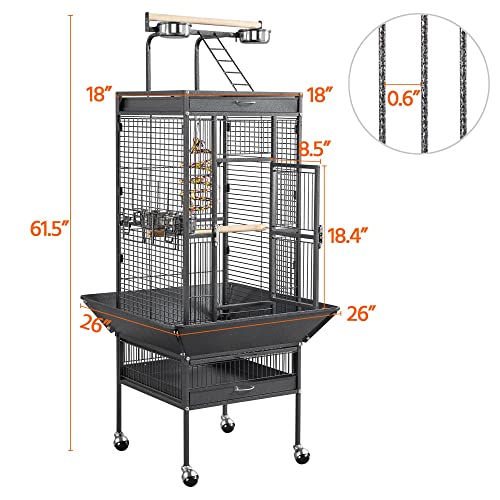 Yaheetech 611013 61-Inch Playtop Wrought Iron Large Parrot Bird Cages thumb #1