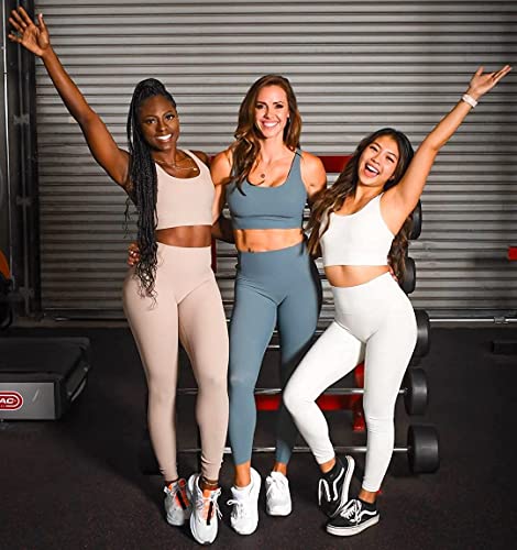 ACTINPUT White Leggings for Women Soft High Waisted Tummy Control Leggings Sports Workout Gym Running Yoga Pants(White,S-M)