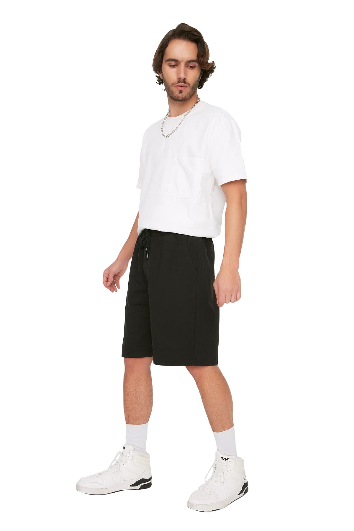 Trendyol Man Normal Waist Straight Leg Oversize Shorts Black