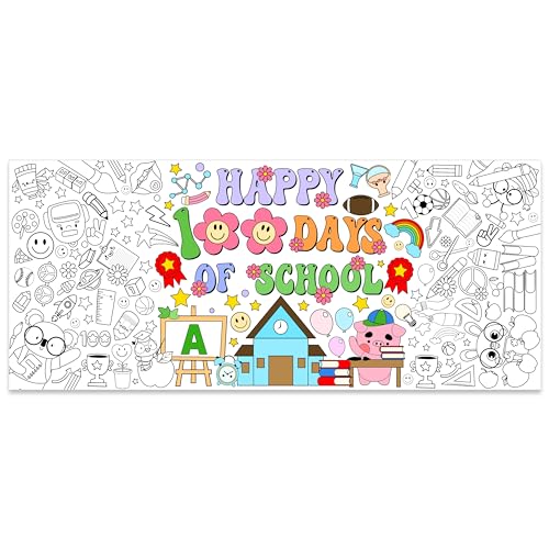Dvbonike Jumbo 100th Day of School Coloring Poster