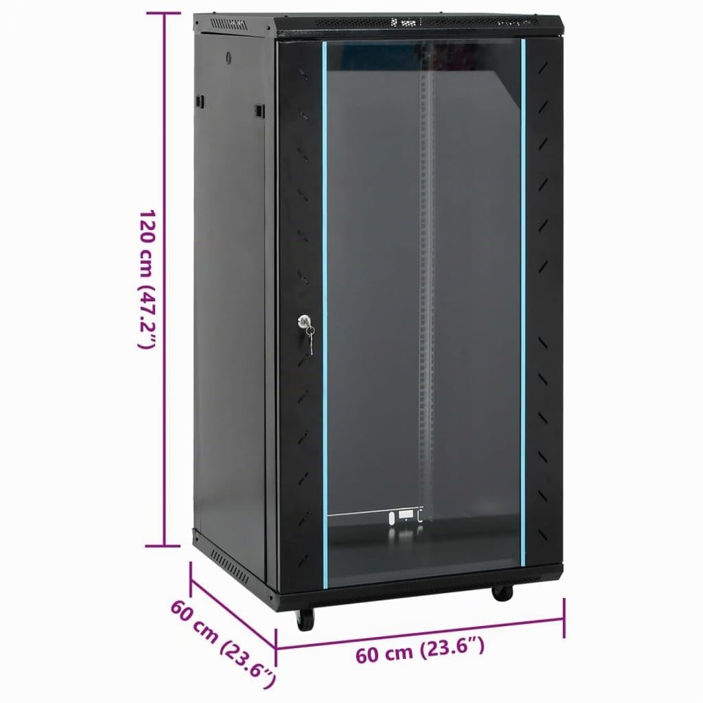Armoire Rack Serveur, Armoire Réseau Coffret de réseau à Pieds pivotants 22U 19" IP20 60x60x120 cm