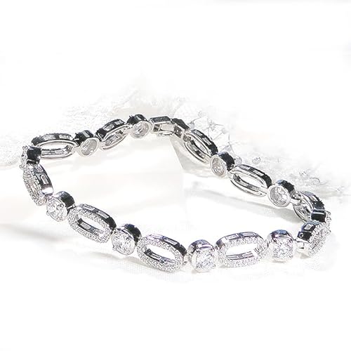 ブレスレット プラチナ PT900 ダイヤモンド 3.2ct ラウンド エリプス ダイヤブレスレット ゴージャス 丸 楕円 ダイヤモンドブレス 豪華 レディース ジュエリー[f293-d-pt] AL