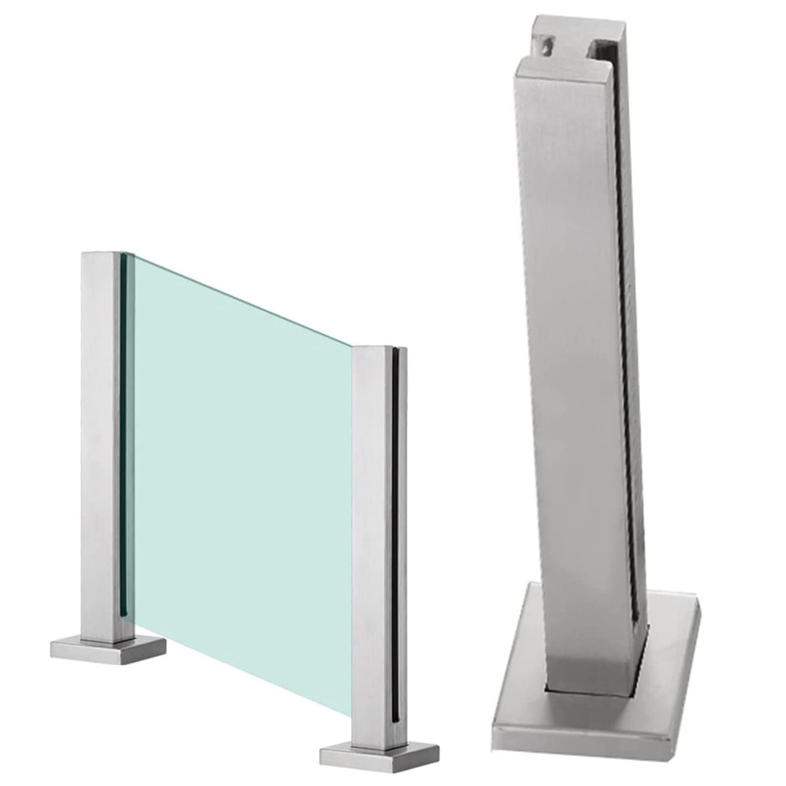 Poteau de garde-corps en verre inox pour balcon et escalier intérieur ou extérieur