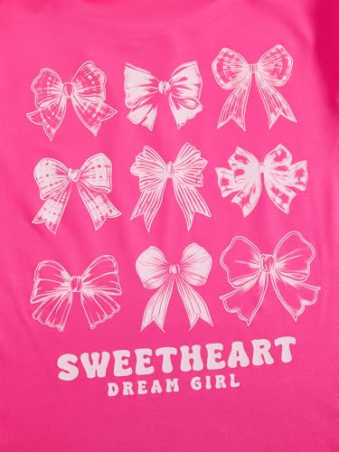 Image of Verdusa Girl's Coquette Bow Top Round Neck Short Sleeve Cute Graphic Tees