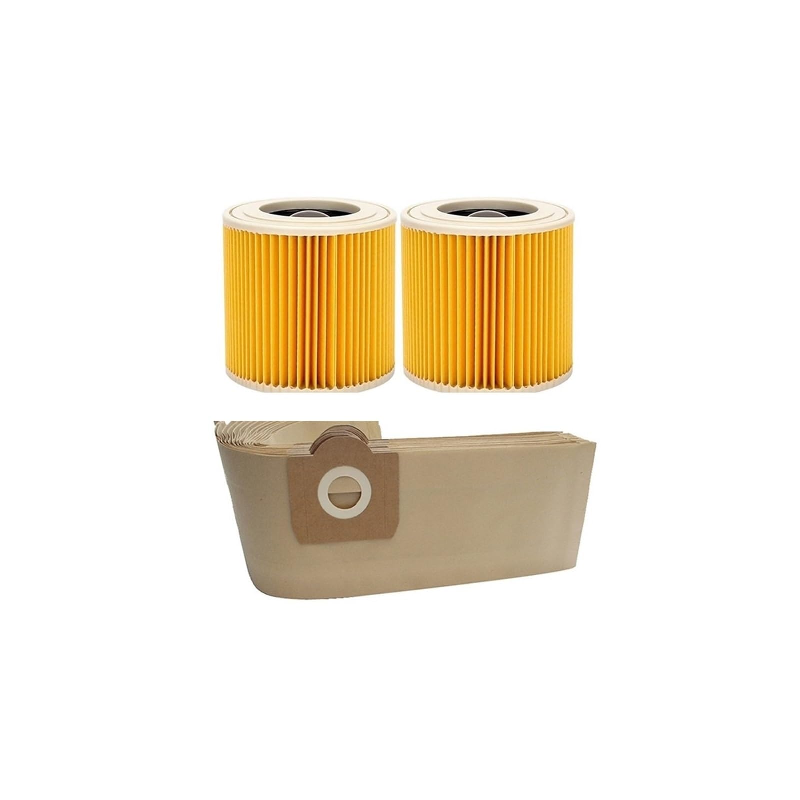 HIZON Dust Bag Hepa Filter，Compatible For Karcher， WD3 MV3 WD3200 WD3300 A2204 A2656 Vacuum Cleaner Spare Parts Accessories Replacement