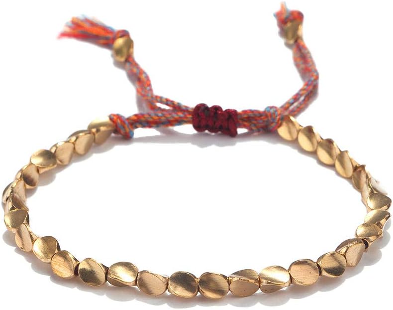 Tibetan Buddhist Braided Cotton Copper Beads Bracelet Buddhist Braided Bracelet For Women Men Thread Bracelets