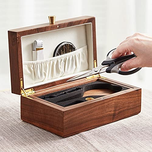 Boîte à aiguilles en bois JFDBGU set d'outils de couture portable - 3