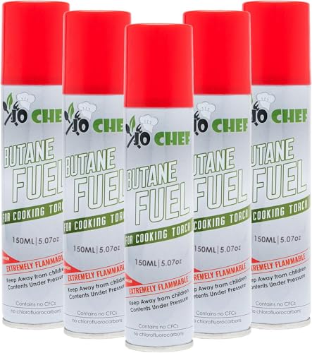 Jo Chef Butane Fuel Refill, Lighter Butane Fuel Canister, Butane Gas Refill for Kitchen Torch, Lighter, Brûlée Kitchen Blow Torch