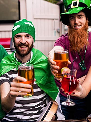 Chuangdi-St-Patricks-Day-Costume-Accessory-Set-Include-Shamrock-Beanie-Hat-and-Scarf-Green
