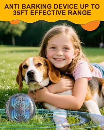 Image of Anti Barking Device for Dogs, Rechargeable Ultrasonic Bark Box with 3 Modes, Dog Bark Deterrent Device Up to 35Ft Range, Dog Barking Silencer for Indoor and Outdoor Use (Brown)
