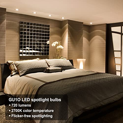 ChangM GU10 LED Bulbs, Warm White 2700K, 8W 720lm, 70W Halogen Spotlight Bulb Equivalent, Energy Saving GU10 LED Light Bulbs - Image 2