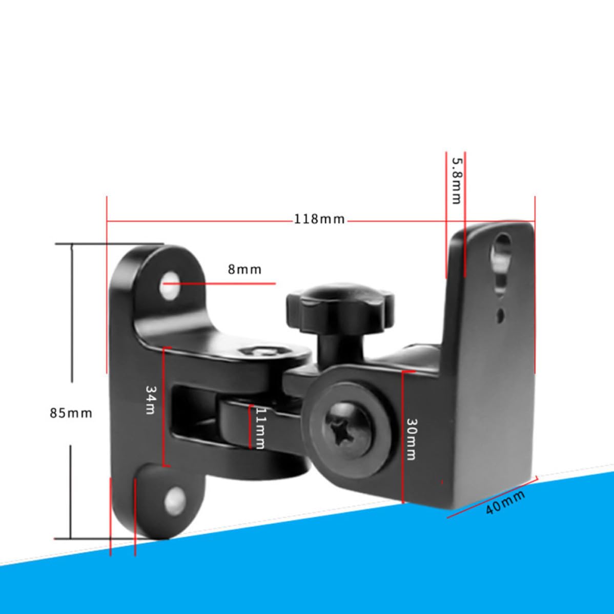 YARNOW 2 Pezzi Supporto Casse Audio da Muro in Lega di Zinco Nero