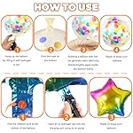Multicolored Rainbow Birthday Party Decorations Pack with Banner, Balloons, Confetti, Fringe Curtain, Heart Star Foil Balloons, Hanging Swirls - Image 4