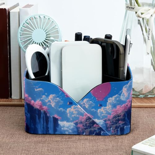 Porte-stylos rectangulaire rose à double compartiment pour bureau