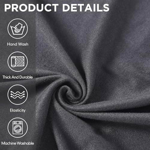 Chair and Ottoman Covers Slipcover Set Armchair Cover T Cushion Chair Slipcover Milk Silk Sofa Furniture Protector Couch Soft for Armchair Ottoman(Dark Gray) - Image 6