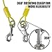 BV Dog Tie Out Cable 25 Feet - Heavy Duty Dog Lead Up to 35 Pounds - Reflective & Rust-Free with Quick Release Swivel Clips & 360° Rotating Clasp - Tangle-Free Dogs Runner for Yard (Yellow, Single)