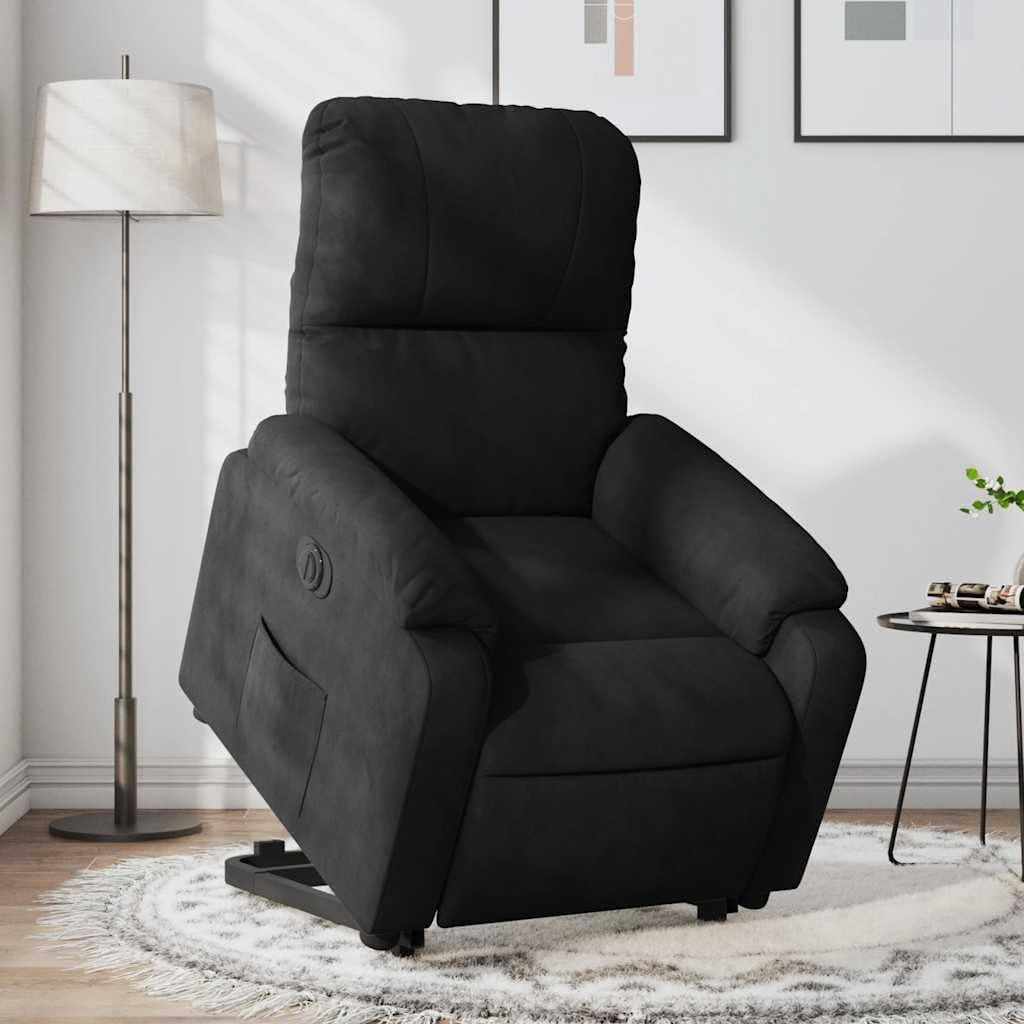 Sillón de relax con ayuda eléctrica para levantarse, tejido de microfibra, respaldo ajustable de 135 grados, bolsillo lateral y para personas de hasta 110 kg