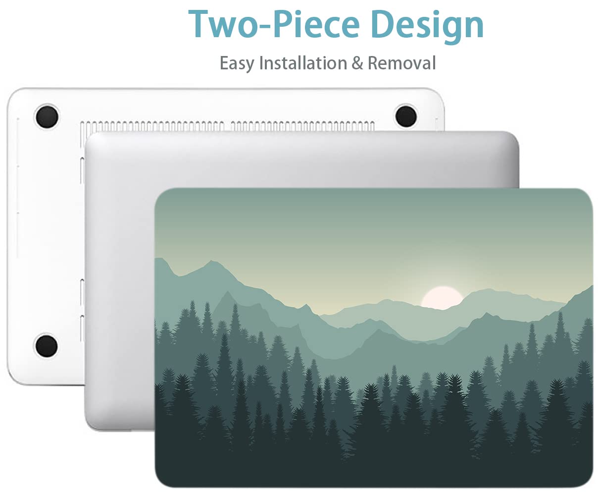 LanBaiLan Compatible For MacBook Pro 13 Inch With Touch Bar 2016 -2022 Release M1 M2 A2338 A2289 A2251 A2159 A1989 A1706 A1708 Plastic Laptop Protective Case & Keyboard Cover, Matcha Green Marble