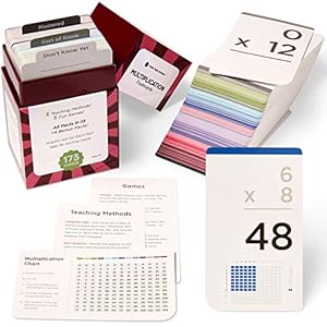 Think Tank Scholar 173 Multiplication Flash Cards Set (Award Winning) All Facts 0-12 Answer on Back, for Kids in 2ND…