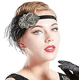 BABEYOND1920s Flapper Headband Art Deco Headpiece Roaring 20s Great Gatsby Feather Headpiece 1920s...