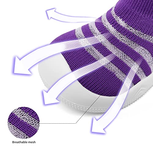 Image of Eashi Baby Boy Girl Non-Skid Indoor Infant Walking Shoes Breathable Warm Elastic Sock Shoes with Memory Sole Protect Toes Outdoor Sneakers