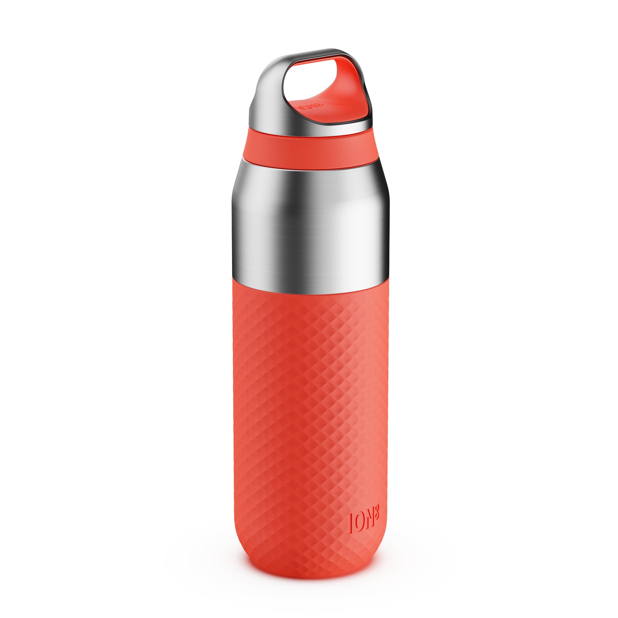 ION8 Primo ROAM Insulated Water Bottle 485ml (16oz) – Leakproof Stainless Steel, Vacuum Insulated for Hot & Cold Drinks, Twist Lid, Dishwasher Safe, Coral