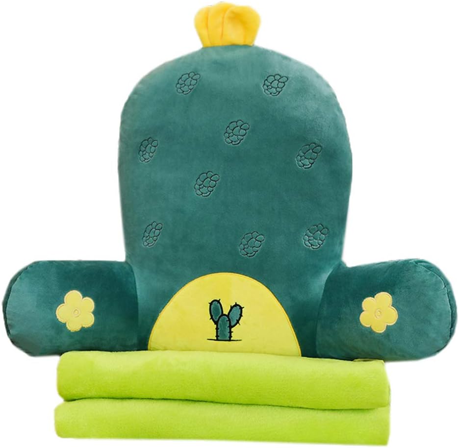 Cartoon Fruits Chair Waist Pillow Cushion Office Lumbar Back Pillow Bed Rest Reading Pillow with Removable Blanket for Home Chair, Sofa, Car & Office (Strawberry, 45×55CM)