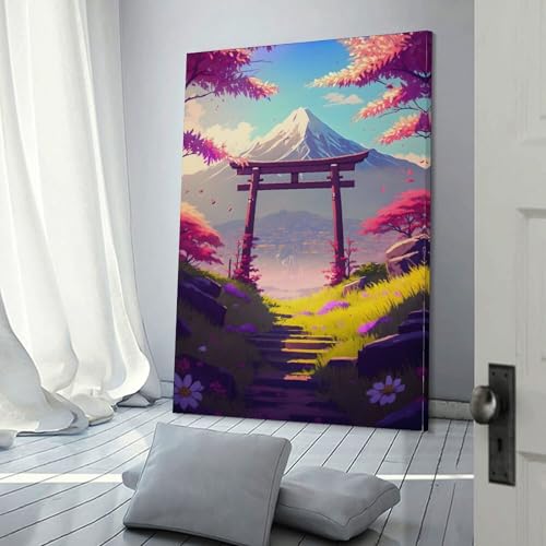 Printemps au Japon toile déco murale moderne affiche de mariage 30x45cm