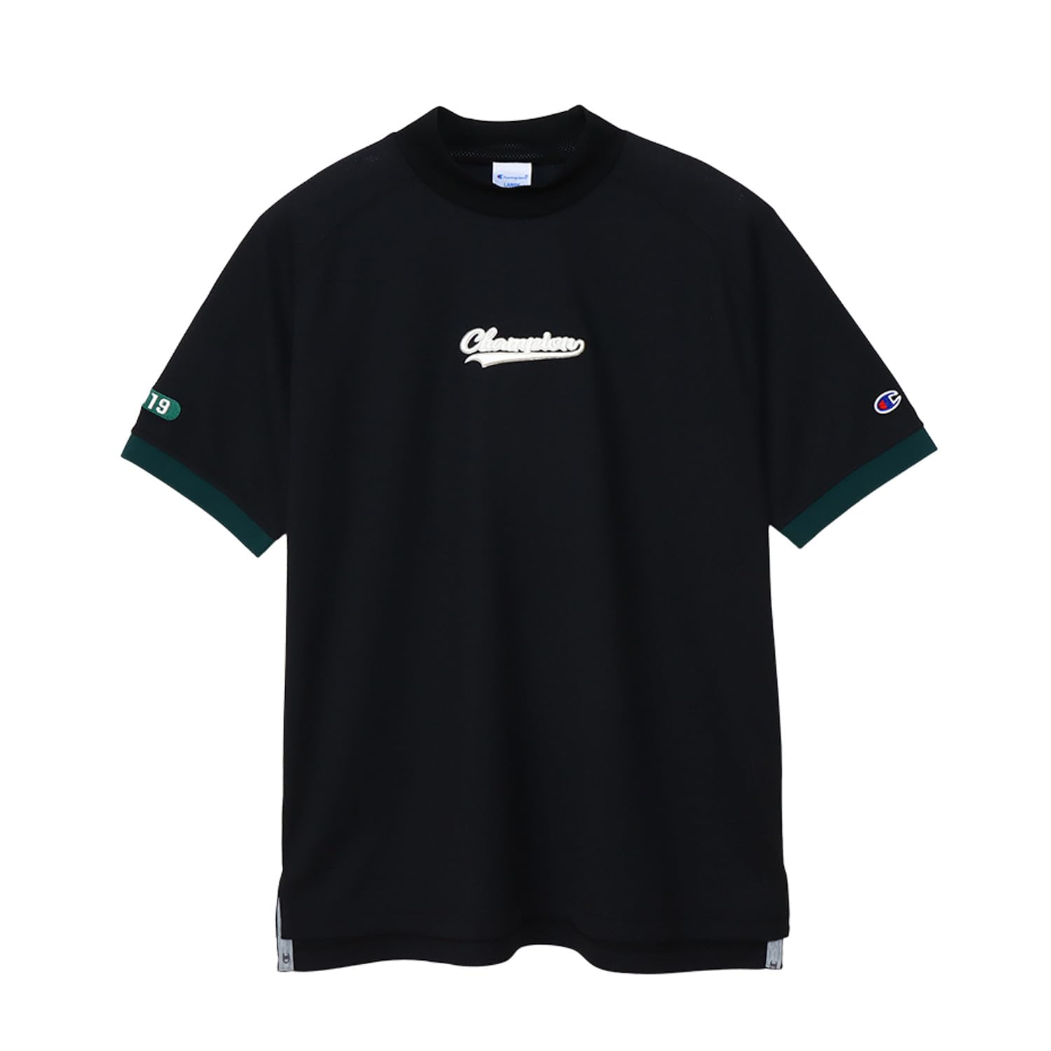 【未着用】 Champion メンズ 半袖 モックネック シャツ タグ付き S 未着用】 Champion メンズ 半袖 モックネック シャツ タグ付き S