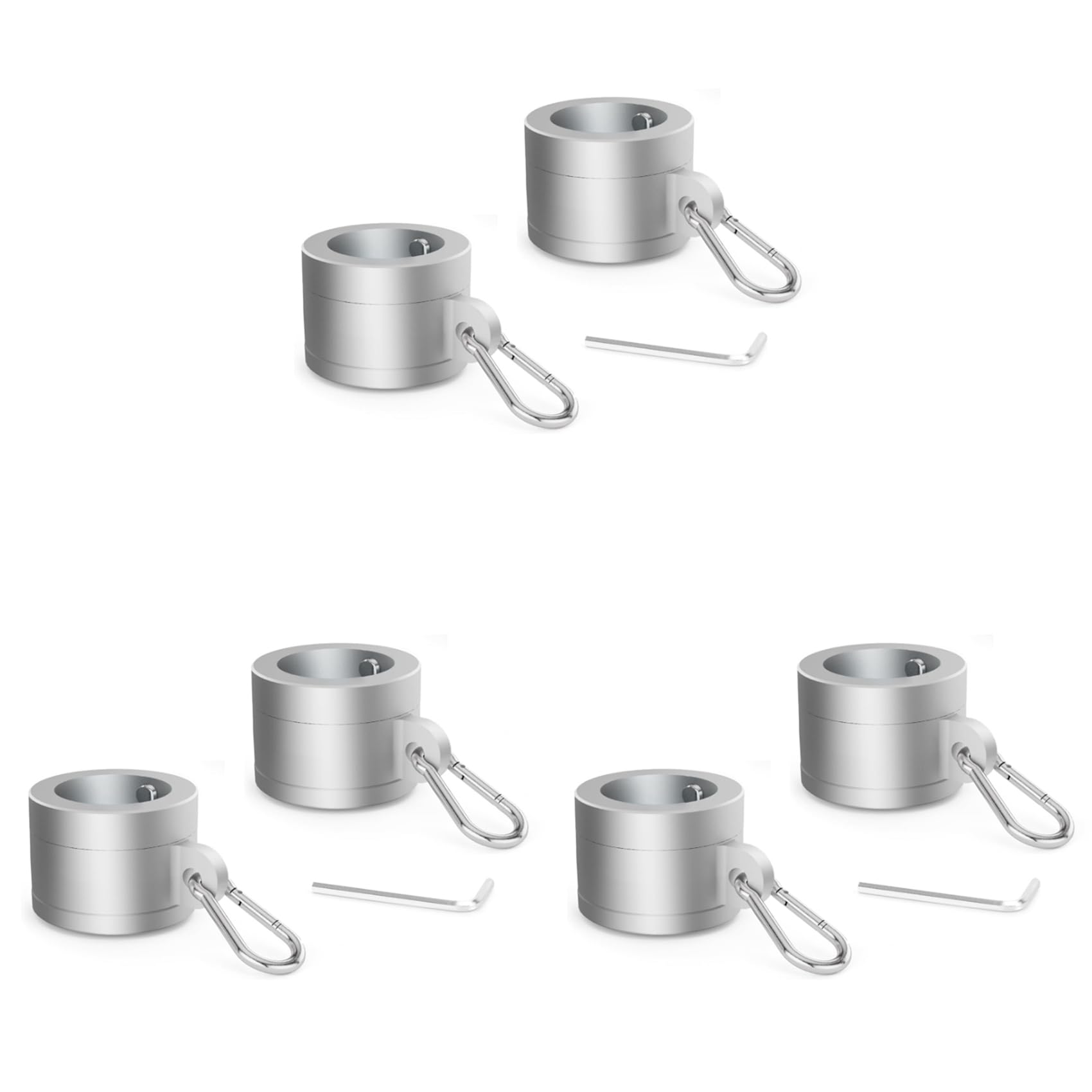 Ctrlzs 3 Pair Aluminum Alloy Flag Pole Rings 1In, 360 Degree Rotating Flag Mounting Rings For 0.75-1.02 Inch Diameter Flagpole