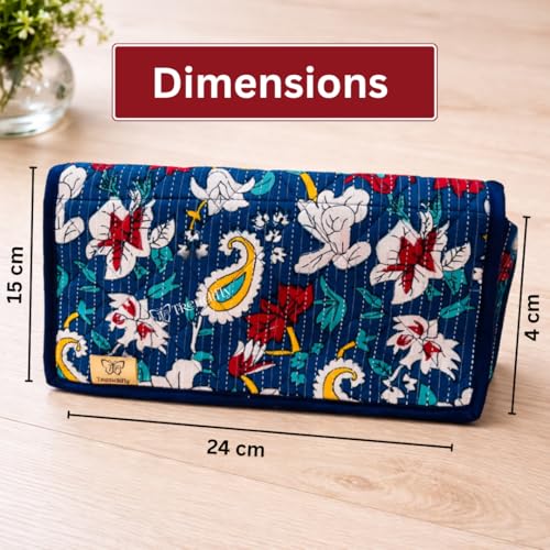 Image of Trendifly Embroidery Sling Jewellery Organiser Storage Bag Pouch for women & girls | Bank Locker jewelry Organizer | Earring Necklace Bangles Organiser for Travel & Gifting (Jaipuri Blue)