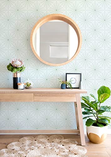Geometric Stripe Wallpaper Peel And Stick Self Adhesive Removable Wallpaper For Bedroom 17.7”X118” Green Striped Contact Paper Thicken Upgrade Textured Wallpaper For Living Room Wall Covering Vinyl #TOP1