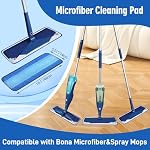 4 Pack Microfiber Cleaning Pads Compatible with Bona Mops, Safe for Hardwood and Hard-Surface Floors, Washable, Reusable - Image 2