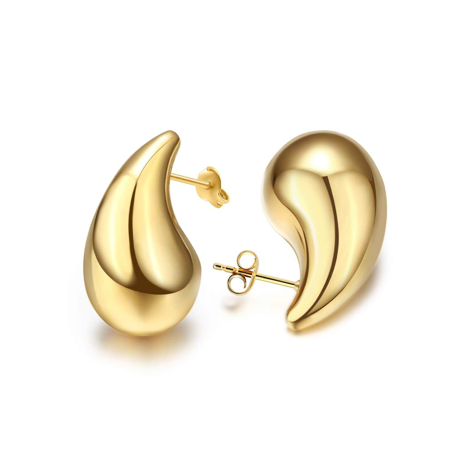 Teardrop Chunky Earrings for Women Trendy Hoop Earring Set Earring Dupes, Fashion Gold Large Drop Earrings
