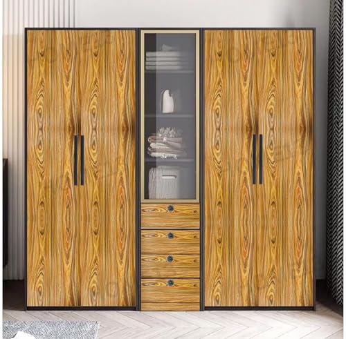 Image of HOME13 Self Adhesive Wood Vinyl Wallpaper Waterproof Old Furniture for Wall, Wall Stickers Door Wardrobe Desktop (Sparkle Wood, 24X82 in)