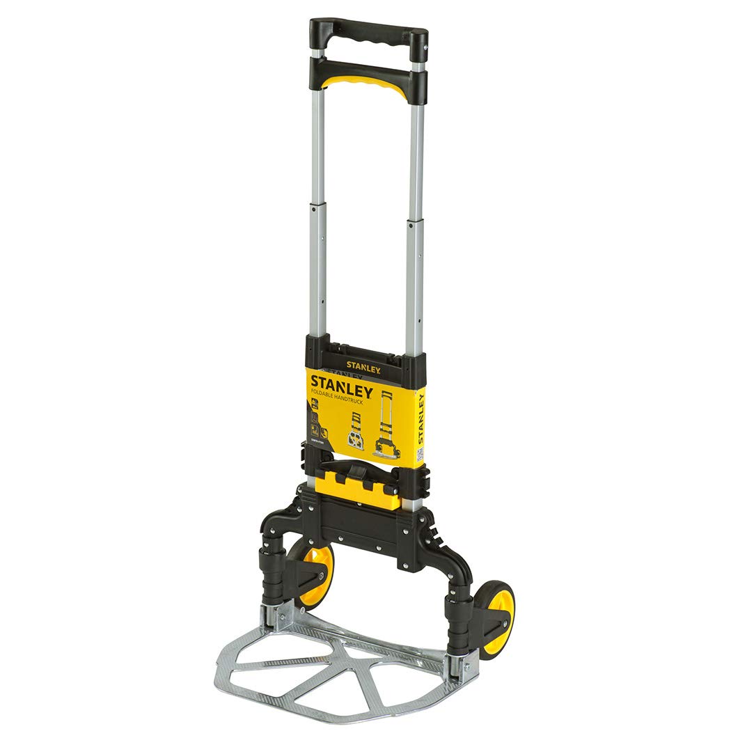 Stanley SXWT-FT501-SP, Folding Hand Truck with 60 kg Capacity, Polypropylene Portable Dolly Push Cart with Telescopic Handle and Foldable Wheels, Yellow and Black, (40 x 41 x 100 cm) (B01N41MR5U) Amazon Price History, Amazon Price Tracker