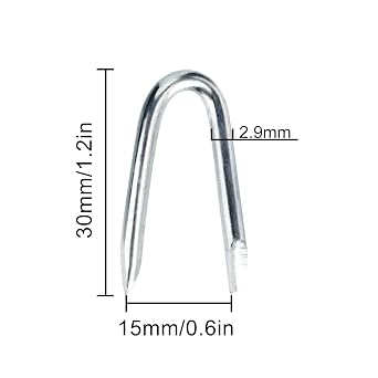 Steel Wire Fencing Staples 50Pcs Wire Staples Galvanized Fencing Staple U Shaped Nails 1.2'' Fence Post Staple for Wire Mesh & Woven Fence