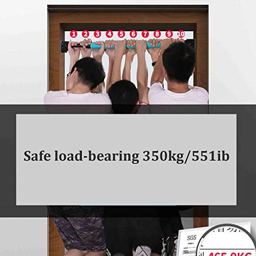 Barra de dominadas montada en la pared, ajustable de 75 a 150 cm, carga de 350 kg, cómodos protectores de manos, suspensión oscilante para entrenamiento de fuerza y ejercicios de peso corporal