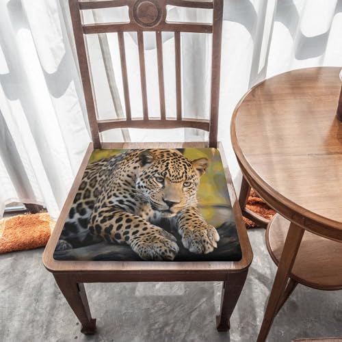 Coussin carré de qualité supérieure imprimé léopard en mousse dense