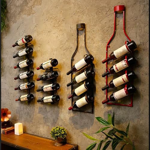 Soporte para 4 Botellas de Vino de Pared Rojo miniatura 5