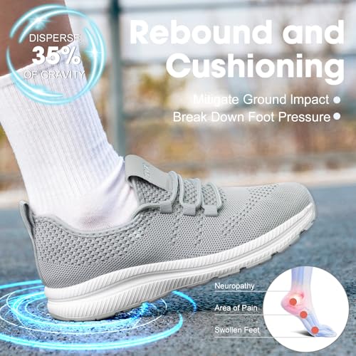 Wide Toe Box Shoes Women Non-Slip Wide Width Sneakers Ultra Light Extra Wide Road Running Shoes for Women Breathable Tennis Walking Gym Workout Trainer 6-123