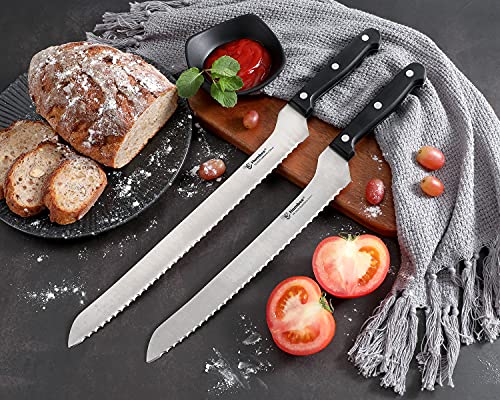 Humbee Chef Serrated Bread Knife Offset Blade Edge Bread Knife 10 Inch Offset Black,Bk_10-Os #TOP5