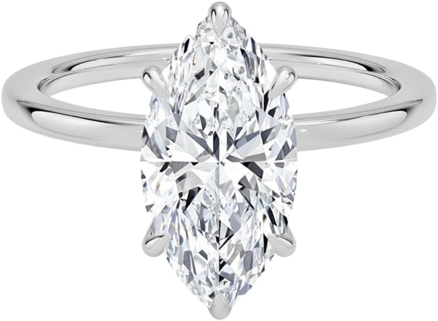 1-3 Ct Marquise Moissanite Engagement Ring 10k 14k 18k Gold & 925 Sterling Silver Hidden Halo Solitaire Moissanite Ring Christmas Gift For Her
