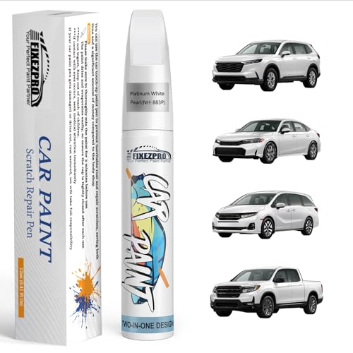 Image of NH-883P Platinum White Pearl Car Touch Up Paint for Honda, Color Match Auto Paint Repair Pen,Professional Car Scratch Repair Remover Pen Quick Drying, Easy to Use