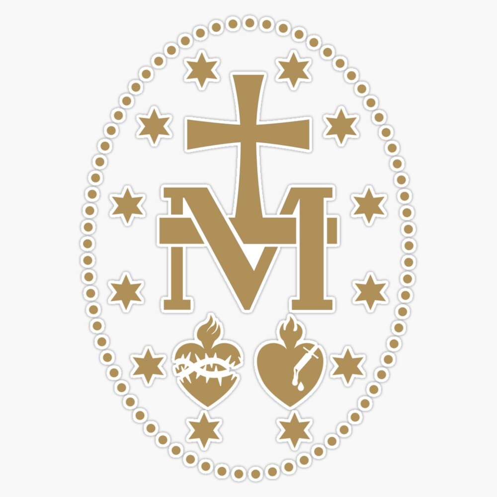 Miraculous Medal Virgin Mary Bumper Sticker Vinyl Decal 5"