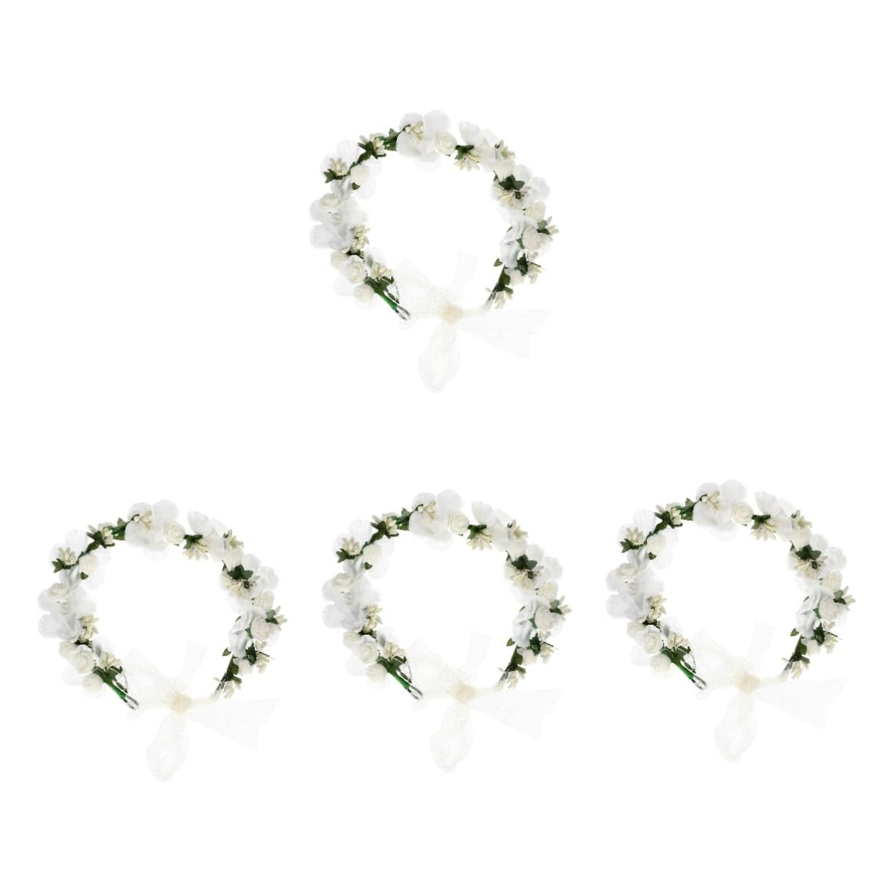 FRCOLOR 4 Piezas De Novia Mori Diadema De Boda Del Bosque Rosa Flor Nupcial Diadema Floral Para Mujer De Pelo Hawaiano Tocado Con Cuentas Venda Perder Flores Gasa
