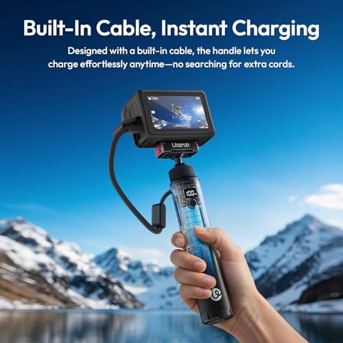Image of ULANZI MA93 Battery Grip, 10000mAh Camera Handheld Battery Handle Grip | Grip with Hidden Tripod 360 Real-time LCD Display, Universal 1 /4'' Mount Interface for Action Cameras Power Stick Hand Grip
