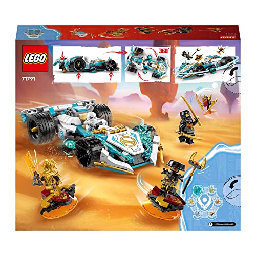 LEGO Ninjago La Voiture de Course Spinjitzu : Le Pouvoir du Dragon de Zane - Kit de Construction avec Rotation et 4 Minifigurines - Idée Cadeau Enfants Dès 7 Ans, Garçons et Filles 71791