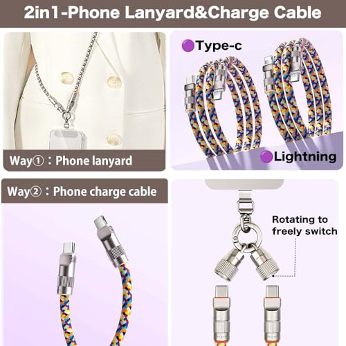 Cordon USB C de téléphone avec câble de charge et attache métal - 2