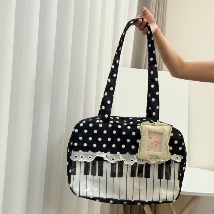 Piano Shoulder Bag Whimsy Tote Vintage Y2k miniatura 3